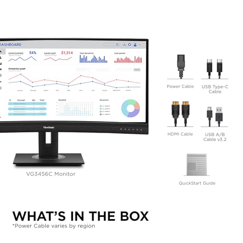 VG3456C 34 Pollici UWQHD Curvo Docking Monitor, 1500R, 100Hz, USB Type-C - Monitor - Immagine 7