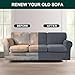CHUN YI 7 Piece Couch Covers Sofa Covers Washable, Stretch Sofa Slipcovers for 3 Cushion Couch with Seperate Backrest and Cushion Covers, Anti Slip Furniture Protector for Dogs Pets (Large, Grey)