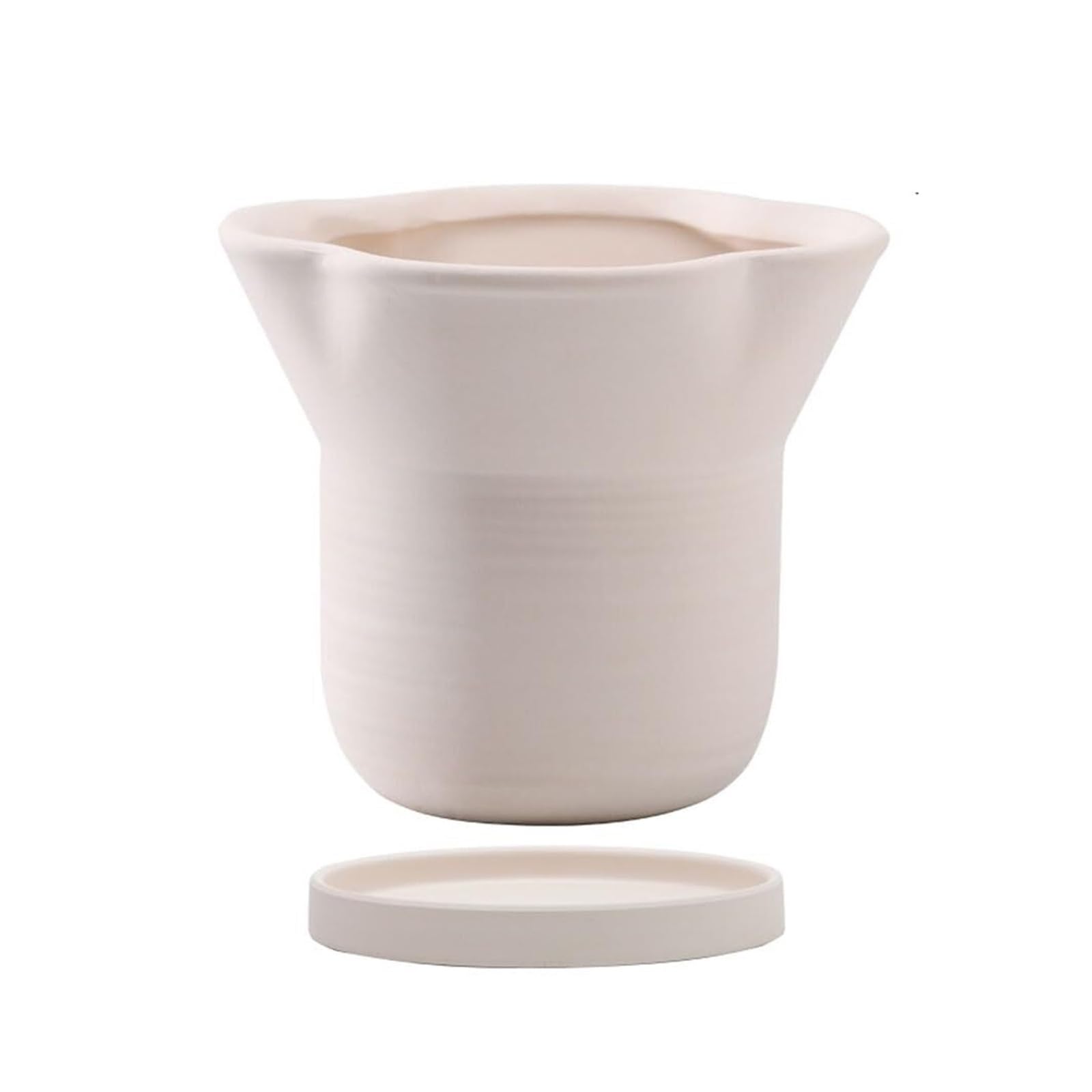 Pot de fleurs argile poreux anti pourrissement racines jardinière terre cuite blanche 11cm