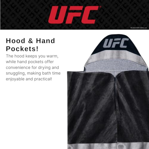 Image of UFC Fight Night Super Soft Bath /Pool /Beach Soft Cotton Terry Hooded Towel Wrap, 24 in x 50 in, (100% Officially Licensed Product) By Franco