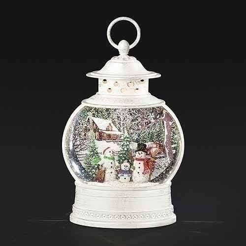 Christmas by Roman Inc., Confetti Lites Collection, 10" H LED Swirl Confetti Light Snowman Lantern, Lantern, Snow Globe, Holiday Home Décor, Santa, Cardinal, Nutcracker, Snowman, Reindeer (2x7x10)