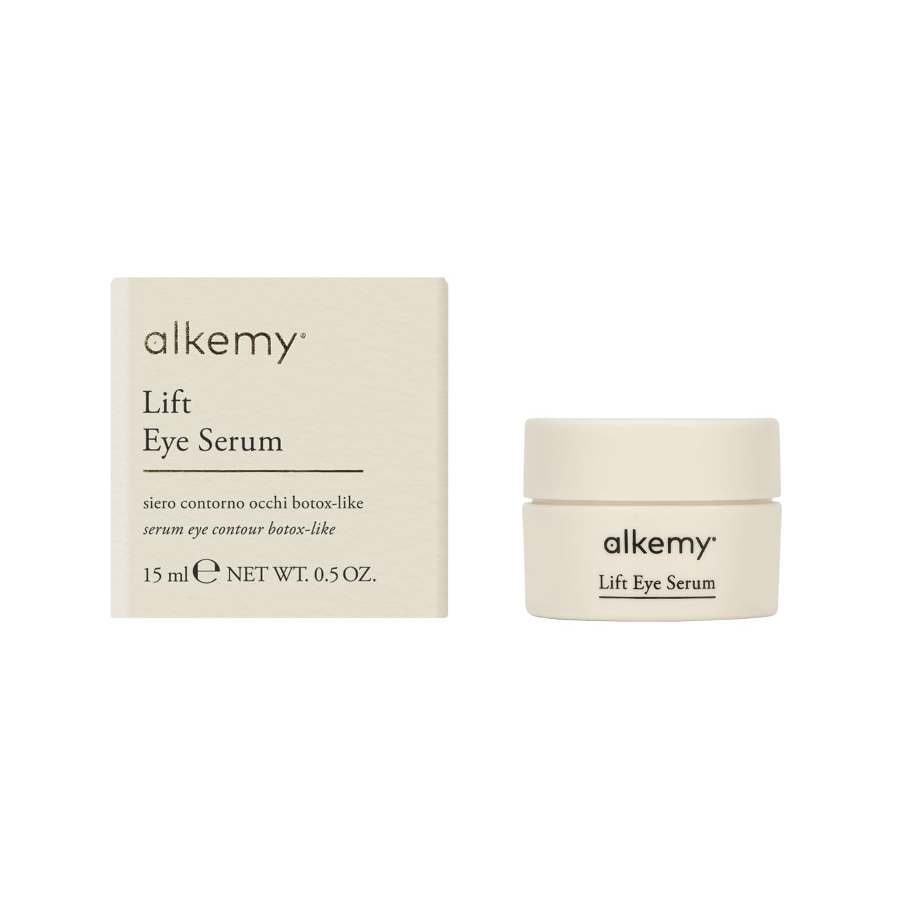 ALKEMY Crema Contorno Occhi Antirughe e Idratante - effetto Lifting e occhi Stanchi per Borse, Occhiaie e Rughe con Acido Ialuronico e Argilerine, Dermatologicamente Testata, Cosmetica Naturale 15ml