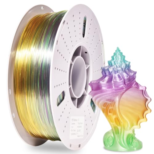 Image of PINBALL Translucent PETG 3D Printer Filament 1.75mm ±0.02mm, Multicolor Transparent Rainbow Filament, Clear PETG Filament, 1KG /2.2lbs
