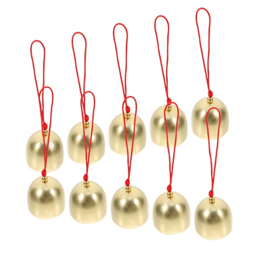 Alipis 10 Uds Mini Campanas Rústicas Campanas Artesanales Decoración del Hogar Campanas Colgantes De Metal con Cuerda Adornos Navideños Campanas Colgantes