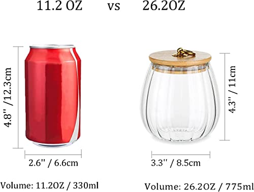 HASA zone Glass Jars with Lids, Set of 4 Glass Canister Storage Jar, 750ML Clear Glass Storage Jar, Airtight Food Canisters for Kitchen Preseving Spice, Sugar, Spaghetti, Cookie&Tea - Image 6