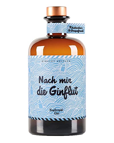 FLASCHENPOST GIN - Nach mir die Ginflut - Handmade Deutscher Premium Gin Mit Spritzigen Noten von Rhabarber & Grapefruit