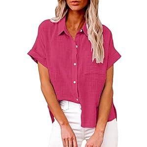 Generic Damenbluse Button-down-Kragen Pink 1 Stück