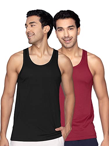 Image of XYXX Men's Cotton Modal Round Neck Vest | Antimicrobial, Breathable, Soft & Comfortable Man's Inner, Ultralight Baniyan for Man (Pack of 2)