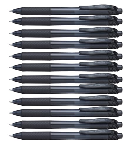 Pentel Energel roller gel rétractable 1 mm noir à séchage rapide anti-bavure pour gauchers
