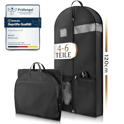 Bruce.® Großer Kleidersack 120 x 60 x 12 cm – Atmungsaktive Kleiderhülle für 4–6 Teile wie Anzug, Kleid & Jacke – 120 GSM Materialstärke – Ideal für Reisen & Aufbewahrung - Kleidersäcke herren