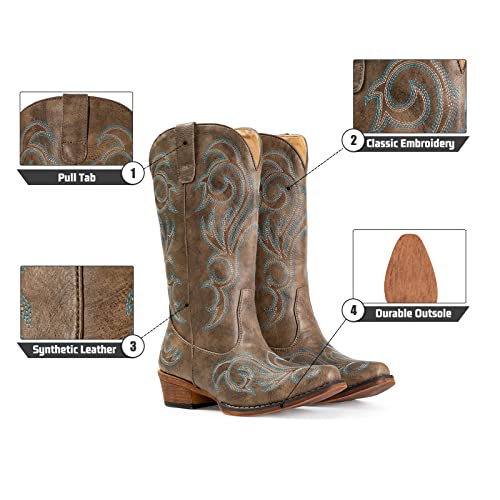Iuv Cowboy Boots For Women Pointy Toe Women's Western Boots Cowgirl Boots #TOP2