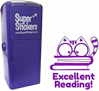 Teacher Stamp | Education Marking Stamp | Reward Stamps for School - Excellent Reading Cat