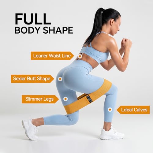 Image of Renoj Resistance Bands for Working Out: 3-Set Professional Exercise Bands for Pilates, Yoga, Home Gym, Booty, Leg Training | Heavy /Medium /Light Fabric Loops for Women Men