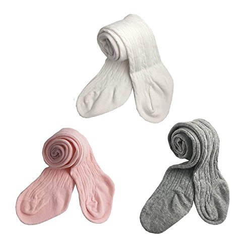 TAIYCYXGAN Baby Toddler Girls Boys Tights Knit Cotton Pantyhose Dance Leggings Pants Stockings PinkGreyWhite 12-24M