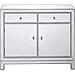 Elegant Lighting Rectangle Mirror Nightstand with Crystal Knob in Antique Silver