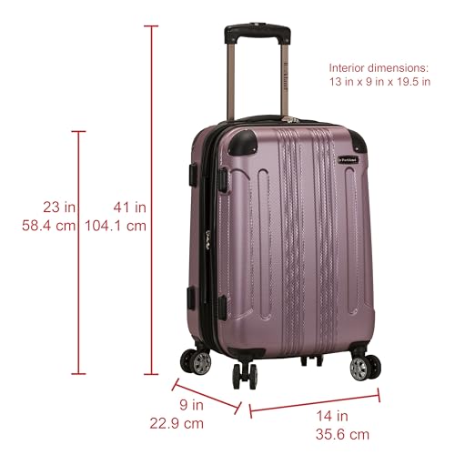 Image of Rockland London Hardside Spinner Wheel Luggage Set, Pink, Carry-On 20-Inch and Tote 14-Inch (F1902-PINK)