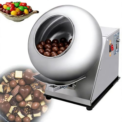 RSPPPJQ Máquina for recubrir Cacahuetes, almendras y azúcar con Calentamiento y Secado 2 en 1, máquina for recubrir Chocolate, Ideal for restaurantes, Uso doméstico y Tiendas de alimentación.