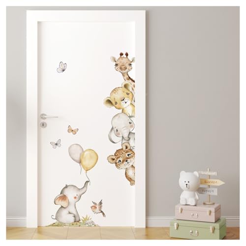 Little Deco Türsticker Safaritiere mit & ohne Wunschname DL5080 ohne Name/Without Name Rechts/Right