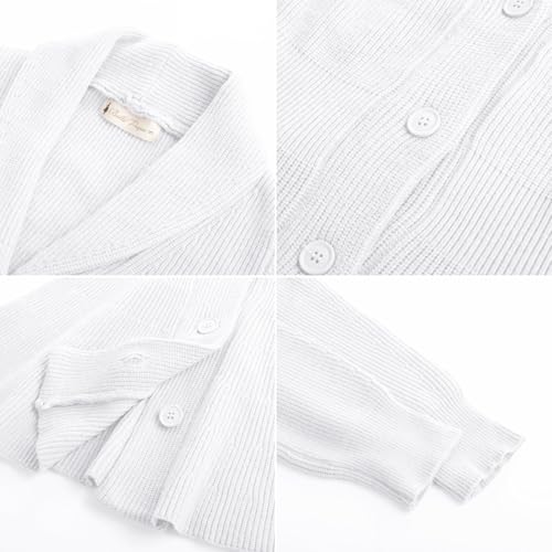 Image of Belle Poque Women Vintage Cardigan Sweater Shawl Lapel Button Down Sweater Outwear Coat