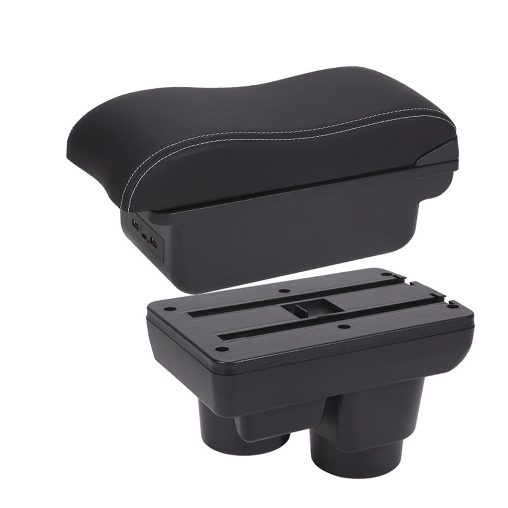 Aierdeyp B3 Black White 3Usb Car Armrest Box For Ford For Fiesta 2011