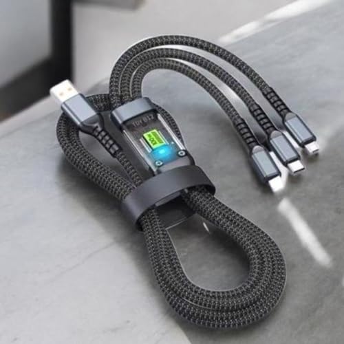 king shine 3in1 Charger Cable 120Watt Fast Charging Cable For All Smartphone (Meter Cable)