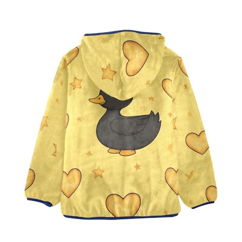 Duck and Stars Girls Fleece Jacket Girls Fall Jacket Girls Zip Up Hoodie Girls Sherpa Jacket 2-10T2