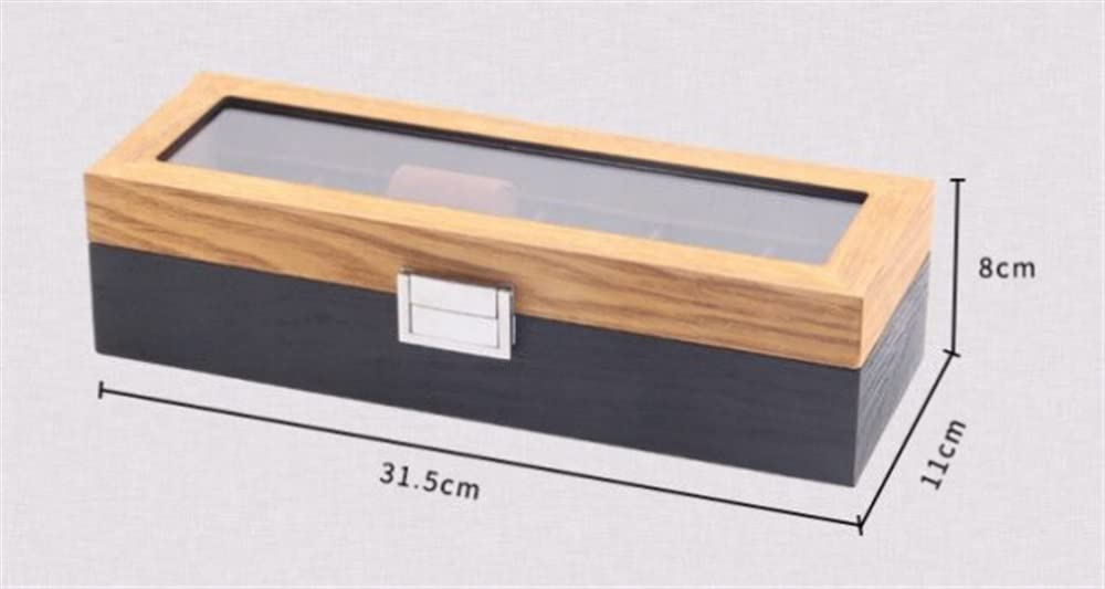Estuche para Relojes Estuche Enrollable para Relojes Enrollador de Relojes Ranuras para Cajas de Relojes Organizador de Relojes de Madera Retro Estuche de Madera para Relojes (6 Ranuras)