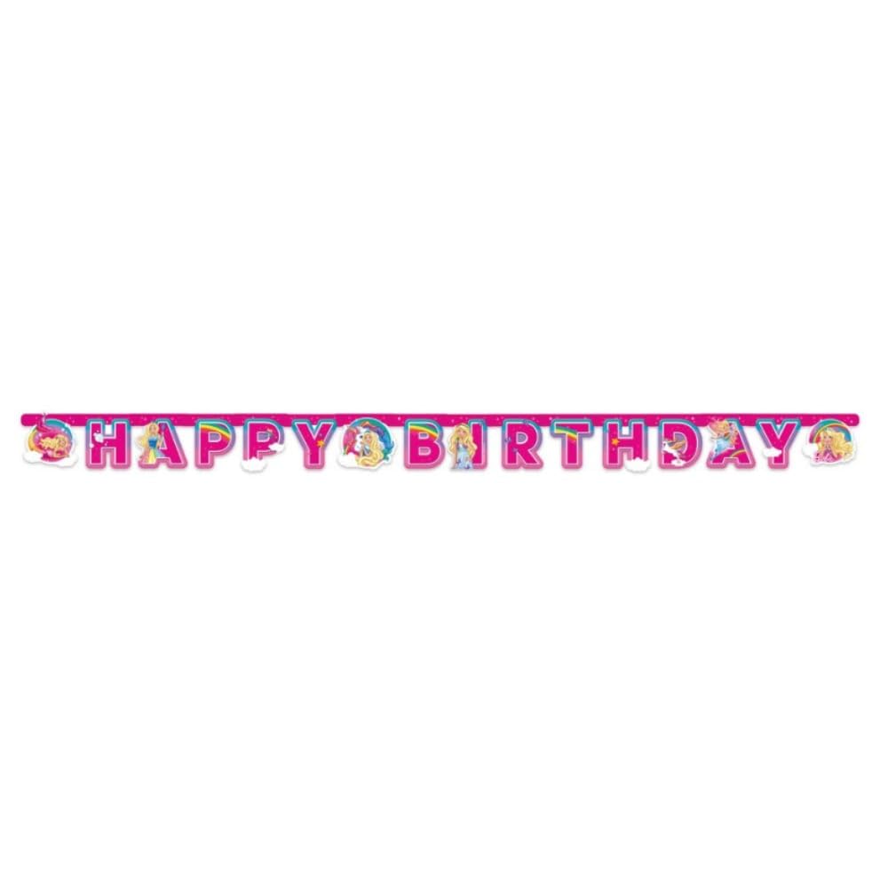 Ventes Flash Noël : Amscan 9902529 - Chaîne De Fête Barbie Dreamtopia, Papier, 200 X 15 Cm, Joyeux Anniversaire, Anniversaire, Guirlande, Décoration à Suspendre Pas Cher