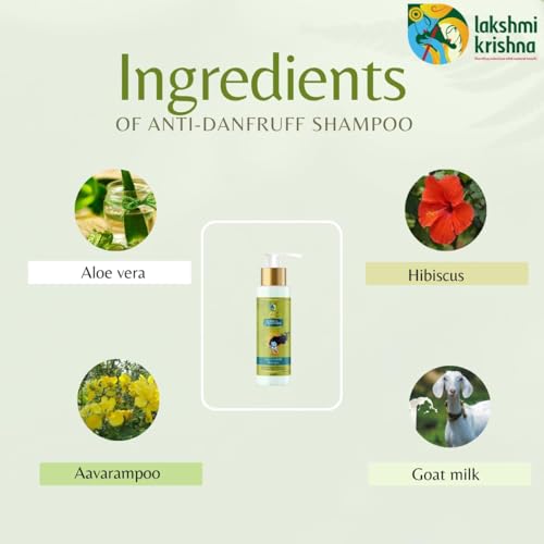 Image of Lakshmi Krishna Anti-Dandruff Shampoo, 100m| Effective Scalp Treatment | Controls Flakes & Itch| Nourishing Formula for Healthy Hair