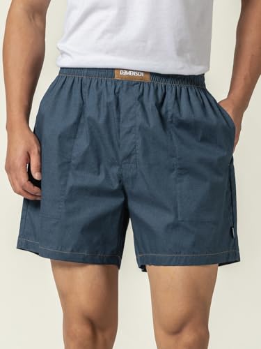 Image of DAMENSCH Regular Fit Solid 100% Soft & Durable Cotton Boxer Shorts Dual Pockets Anti-Bacterial Moisture Wicking Microfibre Waistband Ultra-Light Boxers for Men