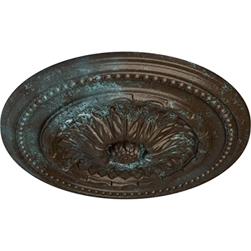Image of Ekena Millwork Chester Ceiling Medallion, Bronze Blue Patina