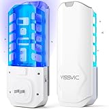 YISSVIC Flying Insect Trap Plug-in Mosquito Killer Indoor Gnat Trap Moth Catcher Fly Tapper with Attractant Light Catcher for Home Office White