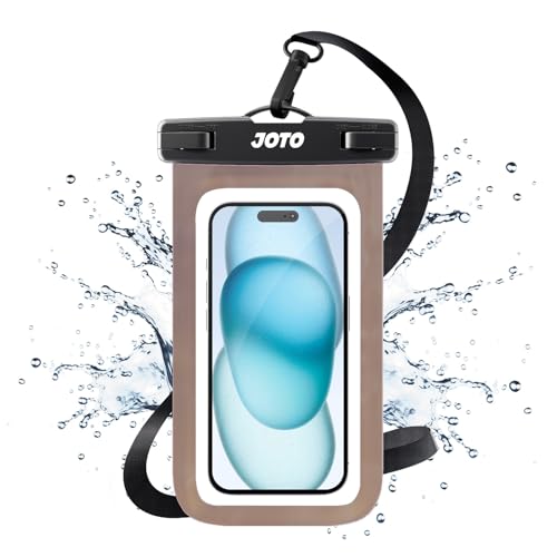 Image of JOTO Up to 7 inch Universal Waterproof Phone Case for iPhone 17 Air 16 15 14 13 12 11 Plus Pro Max, IPX8 Cellphone Dry Bag XR X SE, Galaxy S23 S22 S21 S20+ S20 S10 Plus Note, Pixel -CrystalBlack