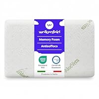 Wolkenfeld Cuscino Bambino in Memory Foam 30x50 – Cuscino Antisoffoco per Lettino con Federa Rimovibile all’Aloe Vera – Ergonomico, Traspirante e Made in Italy – 30x50x5,5 cm