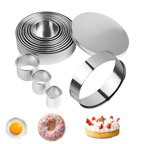 Yeenano Ausstechformen,11 PCS Ausstechformen Set,Runde Ausstechformens Plätzchen Ausstecher Rund,Kreisförmige