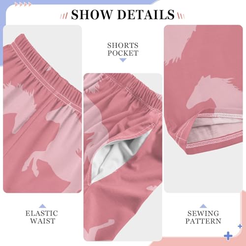 Pink Horse Boys Pants Boys Athletic Pants Long Pant for Boywith Pockets Wide-Leg Size 6-14Y4