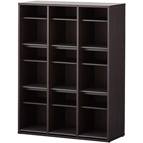 法人様向け オフィスコム スリッパシューズラック 靴箱 樹脂棚付き 中棚付き 3列3段 9人用 木製 幅900×奥行350×高さ1190mm ダークブラウン OC-WSSR-R339-DB