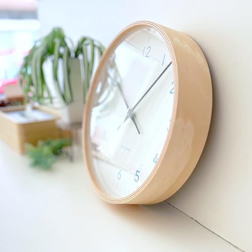 KATOMOKU plywood clock 22 ライトブルー km-121LBRC 掛け時計 連続秒針 直径25.2cm (電波時計) の商品画像 4