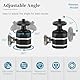 Folgtek Mini Ball Head Stativkopf Kugelkopf mit 1/4 Blitzschuhadapter, 360° Drehbar Ball Head mit Hot Shoe Apdater zum Camera Camcoder LCD Monitor, Mikrofon, LED Licht usw. (Silber X2)