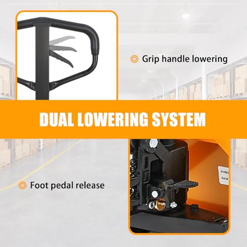 Image of APOLLOLIFT Pallet Jack Truck, 5500lbs Capacity 27 inch W x 48 inch L Forks Heavy Duty Manual Pallet Truck for Warehouse, Workshop and Retail