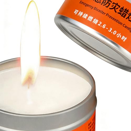 20er Pack Notfallkerzen in Metalldose, Lange Brenndauer 26-30 Std, Winddichte & Rußfreie Kerzen für Stromausfall, Camping & Outdoor Survival, 20x80g Tragbare Notbeleuchtung zur Krisenvorsorge – Bild 5