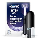 Oral-B iO5 Electric Toothbrush, for a Deep Clean and Whiter Teeth, Black, iO Series 5 Limited with 1 Toothbrush, 3 Brush Heads, 1 Refill Holder, and 1 Travel Case