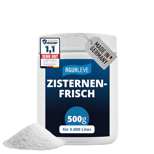 AGUALEVE Zisternenfrisch 500g *NEU* | hält Regenwasser frisch & rein zum Gießen geeignet | für alle Zisternen & Regenwassertonnen | Made in Germany | für 5.000 Liter Regenwasser | Note 1 1