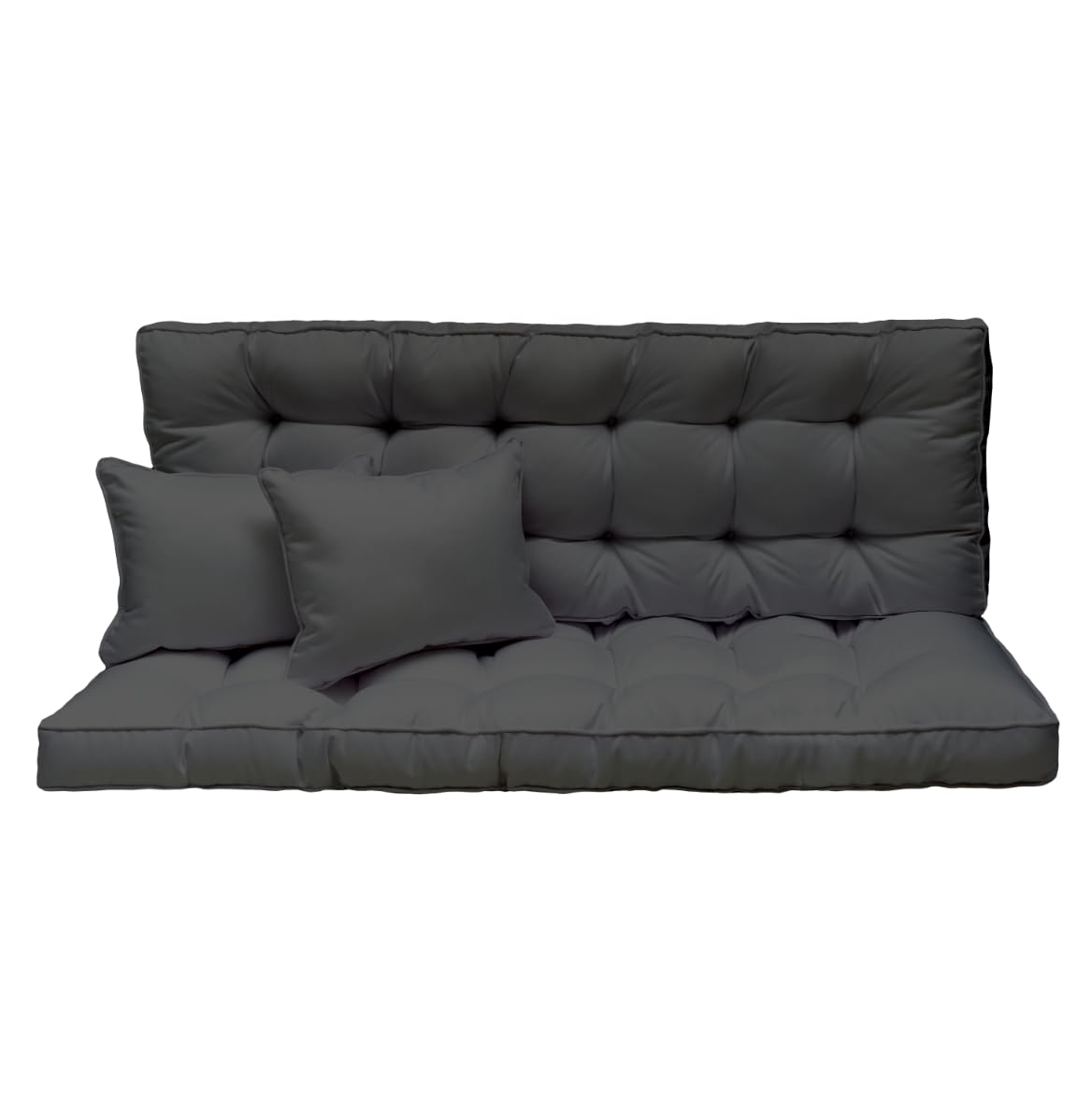 Nakładka na huśtawkę Hollywood, 180 x 50 cm – zestaw 3-osobowy: poduszka do siedzenia i poduszka na oparcie – pikowana i gruba tapicerka 10 cm – poduszka na ławkę ogrodową, ławkę balkonową i taras