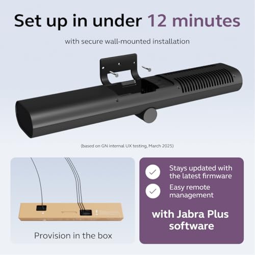 Jabra PanaCast 40 Video Bar System Bar Only, Small Meeting Room Android Video Device, 180° Field-of-View Conferencing System with Microphone and Speakers, Easy Setup, Works with Meeting Apps, Black by Jabra - Image 6