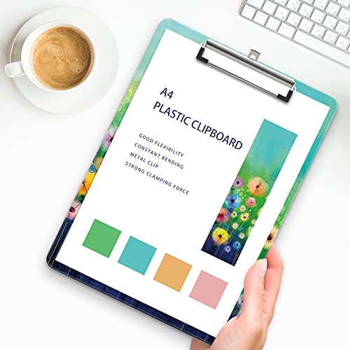 Image of Plastic A4 Clipboards, Clip Board Stardard Letter Size 9 x 12.5 in | Office Decorative for Students Women Men and Kids,Daffodil