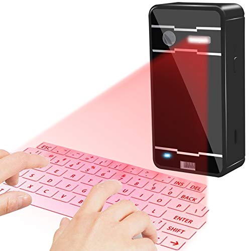 Preisvergleich Produktbild Virtuelle Laserprojektion-Trackpad-Tastatur, drahtloser Bluetooth-Laser projizierte Tastatur, für Apple iPhone iPad Android Smartphones Laptops (Schwarz)