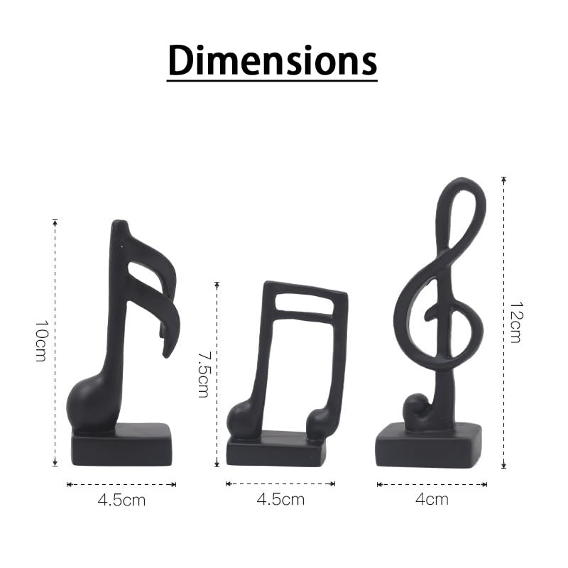 Watris Veiyi Musik Deko, Harz Notenschlüssel, 2,3×1,9×6,8 Zoll Musiknoten, Goldene Noten Deko, Statue Skulptur für Haus, Büro, Klavierzimmer