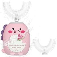 Vicloon Kids Electric Toothbrush U Shaped, Ultrasonic Automatic Toothbrush with 2 Replaceable Brush Head, 3 Modes & IPX7 Waterproof Rechargeable Kids Toothbrushes for 2-6 Years Old Boys Girls