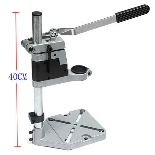 Drill Press, Aluminum Single-hole Adjustable Electric Stand Bench with Flat Plier, GDAE10 Power Hand Drill Guide, Drilling Rack Holder Benchtop Jig Presses Table Rotary Repair Tool Workstation